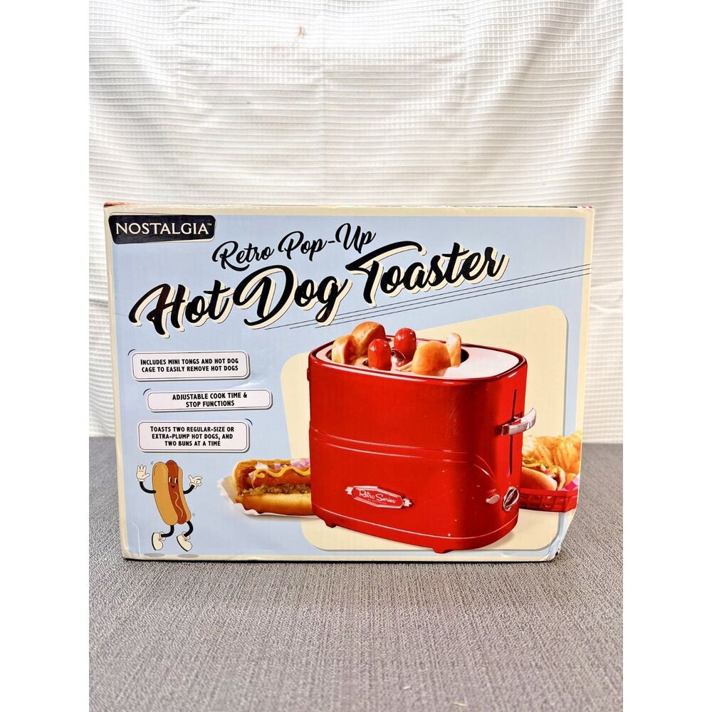 Nostalgia Pop Up Hot Dog Toaster Retro Hot Dog Maker Warmer Kitchen Appliance